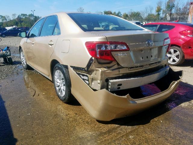 4T1BF1FK2CU507903 - 2012 TOYOTA CAMRY LE A GOLD photo 3
