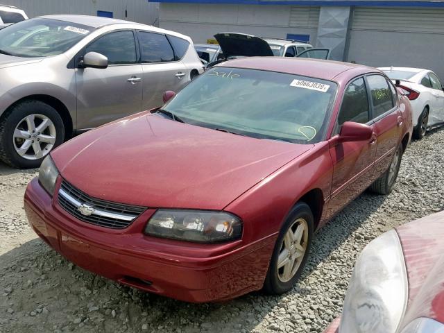 2G1WF52EX59364379 - 2005 CHEVROLET IMPALA BURGUNDY photo 2