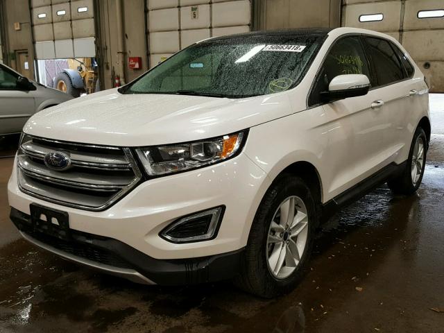 2FMTK4J8XFBC12264 - 2015 FORD EDGE SEL WHITE photo 2