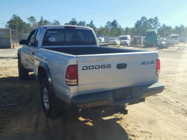 1B7GG12X42S684701 - 2002 DODGE DAKOTA BAS SILVER photo 3