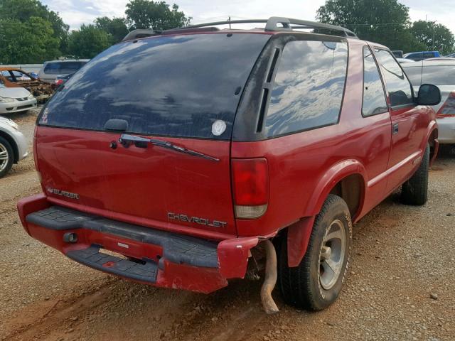 1GNCS18W5WK187665 - 1998 CHEVROLET BLAZER RED photo 4