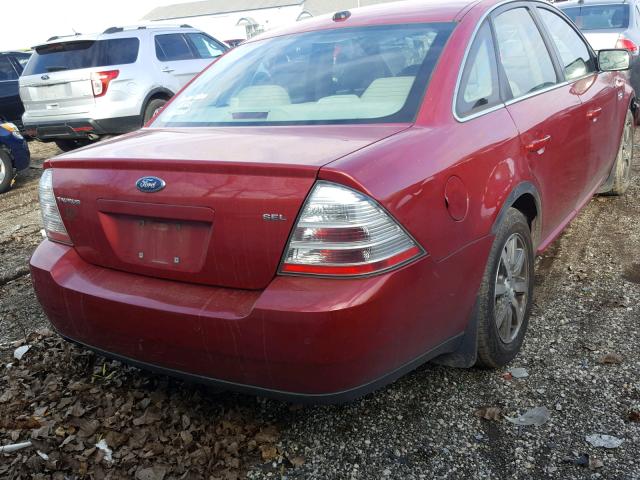 1FAHP24W99G120561 - 2009 FORD TAURUS SEL RED photo 4