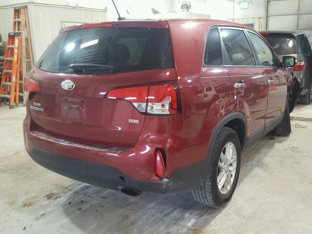 5XYKT3A68EG532778 - 2014 KIA SORENTO LX RED photo 4