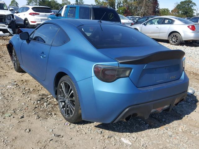 JF1ZNAA10D2734725 - 2013 TOYOTA SCION FR-S BLUE photo 3