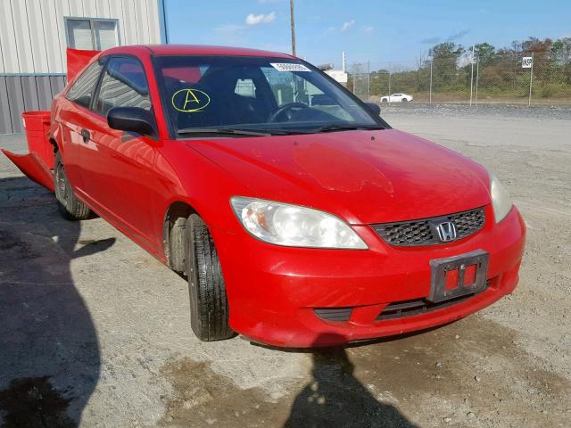 1HGEM21355L036918 - 2005 HONDA CIVIC DX V RED photo 1