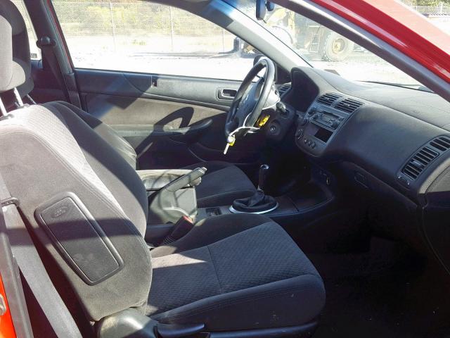 1HGEM21355L036918 - 2005 HONDA CIVIC DX V RED photo 5