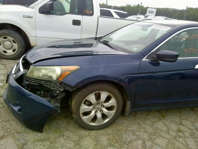 1HGCP36808A052646 - 2008 HONDA ACCORD EXL BLUE photo 9