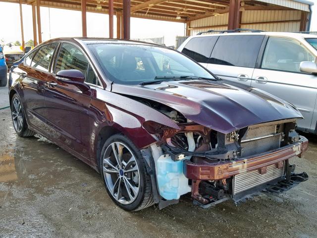 3FA6P0K90HR120335 - 2017 FORD FUSION TIT BURGUNDY photo 1