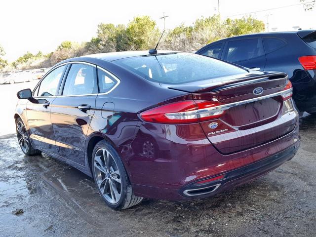 3FA6P0K90HR120335 - 2017 FORD FUSION TIT BURGUNDY photo 3