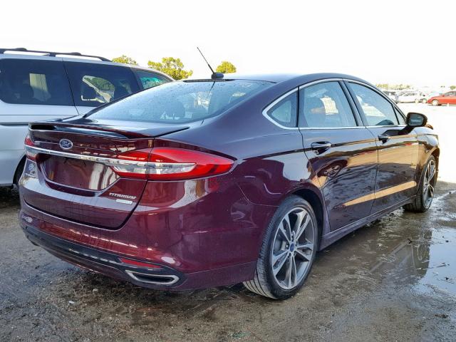 3FA6P0K90HR120335 - 2017 FORD FUSION TIT BURGUNDY photo 4