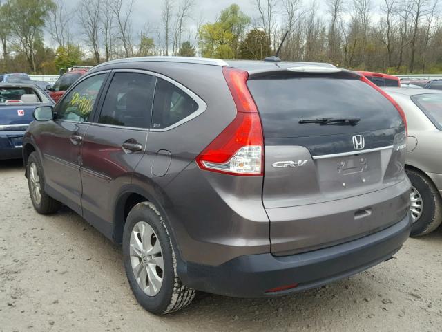 5J6RM4H79CL014335 - 2012 HONDA CR-V EXL GRAY photo 3