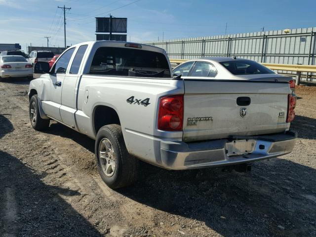 1D7HW42N76S534634 - 2006 DODGE DAKOTA SLT SILVER photo 3