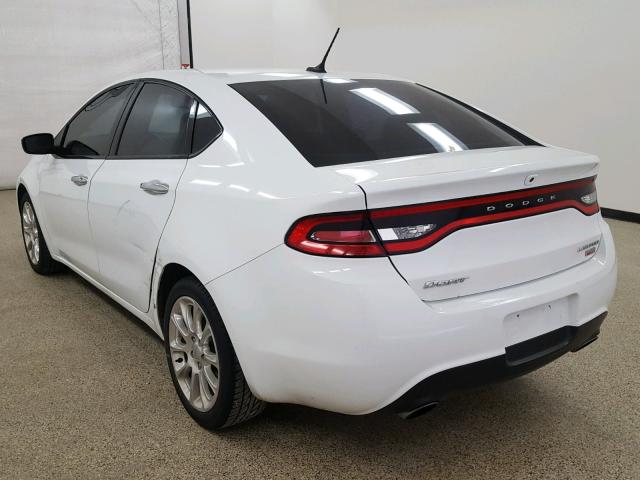 1C3CDFCH7DD316147 - 2013 DODGE DART LIMIT WHITE photo 3