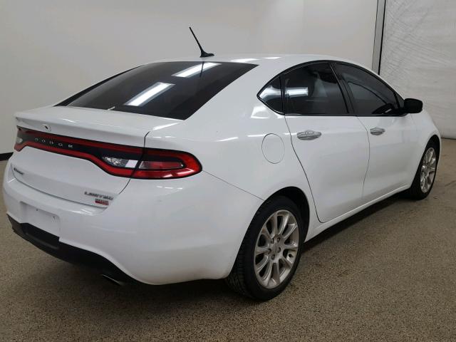 1C3CDFCH7DD316147 - 2013 DODGE DART LIMIT WHITE photo 4