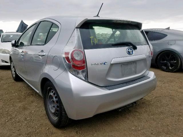 JTDKDTB33C1025026 - 2012 TOYOTA PRIUS C SILVER photo 3