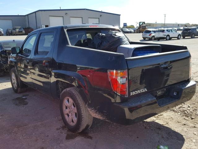 2HJYK16587H510698 - 2007 HONDA RIDGELINE BLACK photo 3