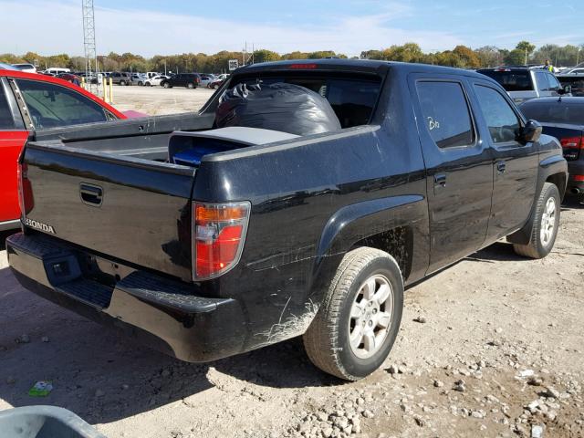 2HJYK16587H510698 - 2007 HONDA RIDGELINE BLACK photo 4