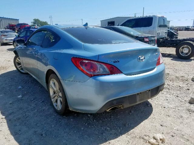 KMHHT6KD9AU004115 - 2010 HYUNDAI GENESIS CO BLUE photo 3