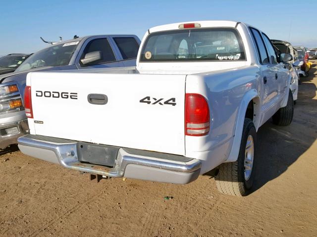 1B7HG48N42S615146 - 2002 DODGE DAKOTA QUA WHITE photo 4