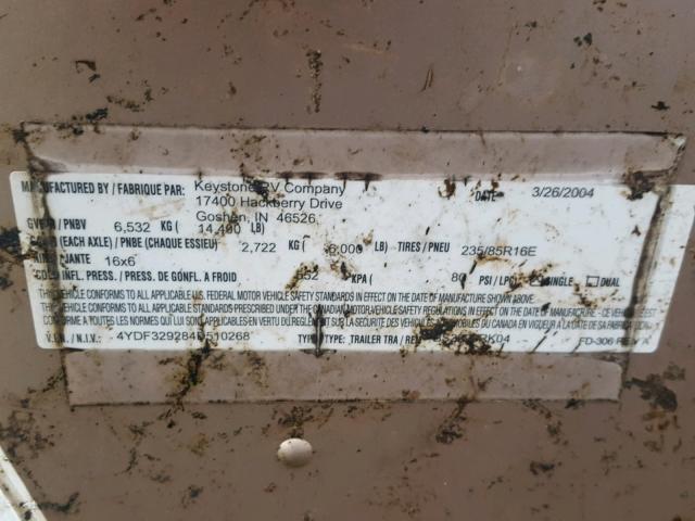 4YDF329284D510268 - 2004 KEYSTONE MONTANA TWO TONE photo 10