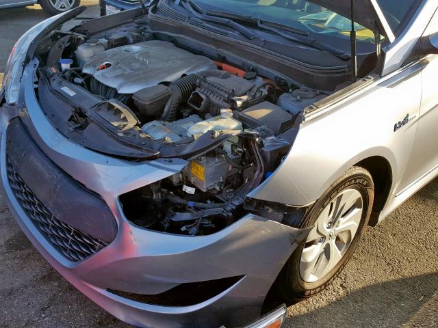 KMHEC4A43FA138524 - 2015 HYUNDAI SONATA HYB SILVER photo 9