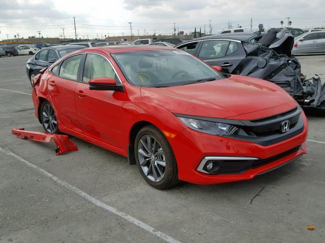 JHMFC1F30KX011758 - 2019 HONDA CIVIC EX RED photo 1