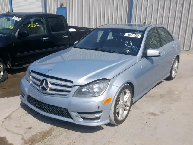 WDDGF4HB3DR263259 - 2013 MERCEDES-BENZ C 250 BLUE photo 2