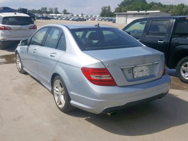 WDDGF4HB3DR263259 - 2013 MERCEDES-BENZ C 250 BLUE photo 3