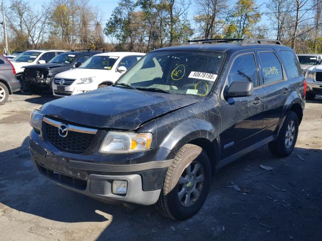 4F2CZ96168KM16772 - 2008 MAZDA TRIBUTE S BLACK photo 2