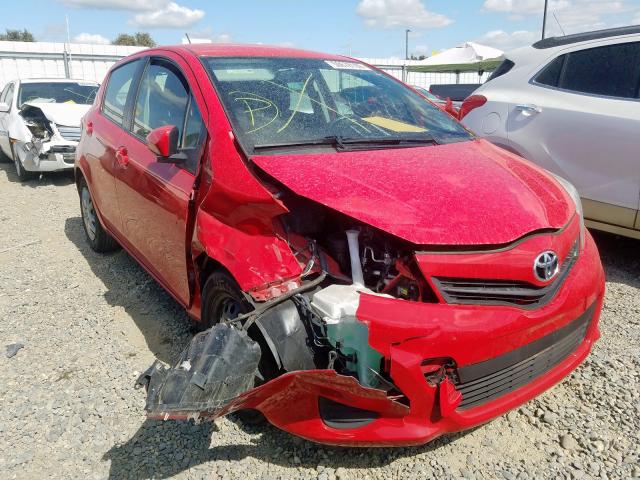 JTDKTUD37ED575319 - 2014 TOYOTA YARIS RED photo 1