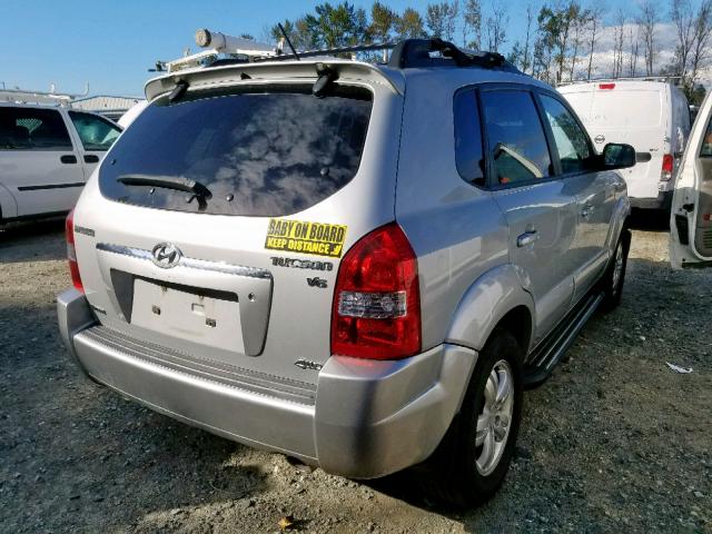 KM8JN72DX8U855724 - 2008 HYUNDAI TUCSON SE SILVER photo 4