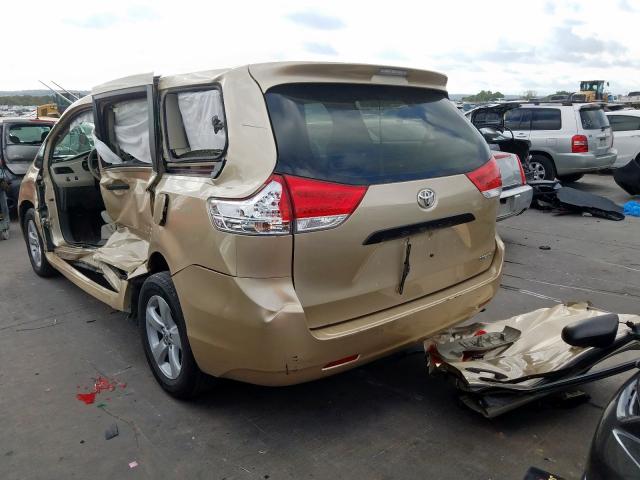 5TDKA3DC6CS010545 - 2012 TOYOTA SIENNA BAS GOLD photo 3