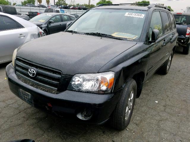 JTEEP21A950079305 - 2005 TOYOTA HIGHLANDER BLACK photo 2