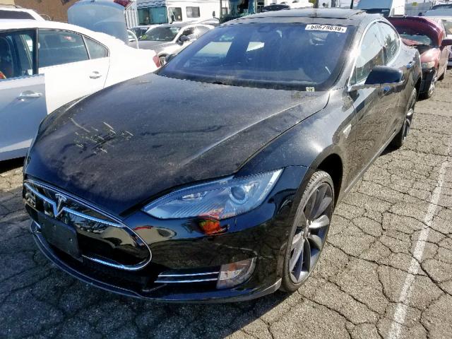 5YJSA1H21EFP63056 - 2014 TESLA MODEL S BLACK photo 2