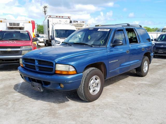 1B4HR28N11F641576 - 2001 DODGE DURANGO BLUE photo 2