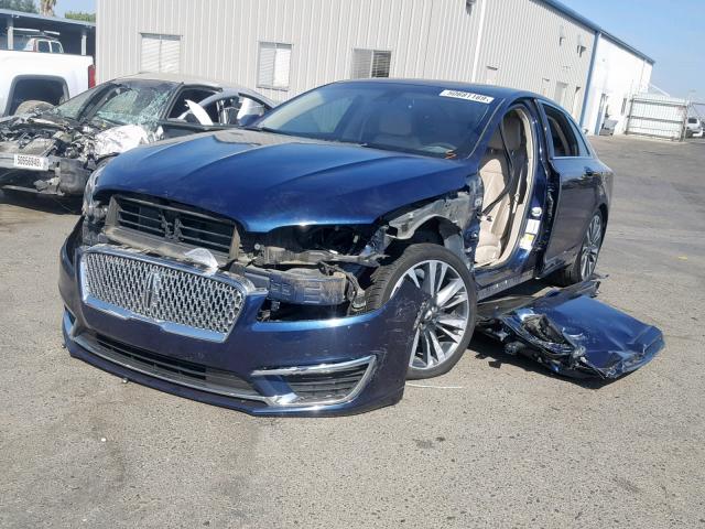 3LN6L5MU4HR659847 - 2017 LINCOLN MKZ HYBRID BLUE photo 2