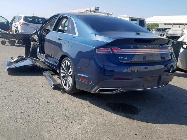 3LN6L5MU4HR659847 - 2017 LINCOLN MKZ HYBRID BLUE photo 3