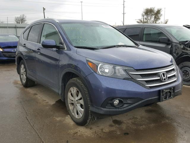 2HKRM4H77EH687380 - 2014 HONDA CR-V EXL BLUE photo 1