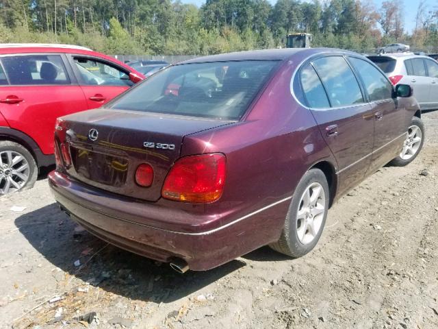 JT8BD69S210146985 - 2001 LEXUS GS 300 BURGUNDY photo 4