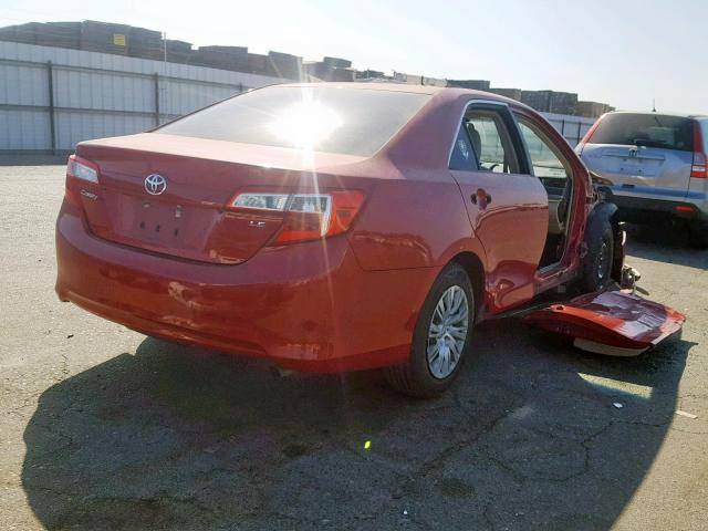 4T1BF1FK8CU521269 - 2012 TOYOTA CAMRY BASE RED photo 4