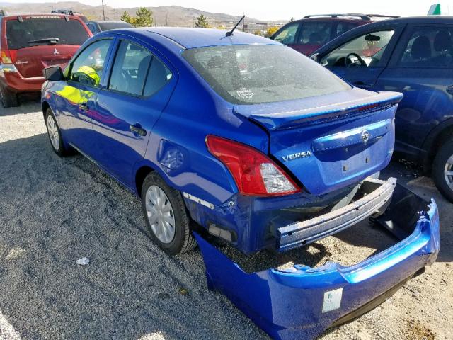 3N1CN7AP6GL817590 - 2016 NISSAN VERSA S BLUE photo 3