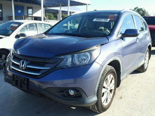 2HKRM4H77DH636055 - 2013 HONDA CR-V EXL BLUE photo 2