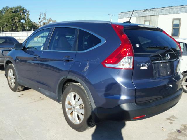 2HKRM4H77DH636055 - 2013 HONDA CR-V EXL BLUE photo 3