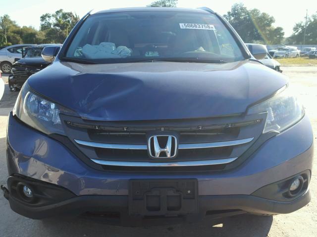 2HKRM4H77DH636055 - 2013 HONDA CR-V EXL BLUE photo 9