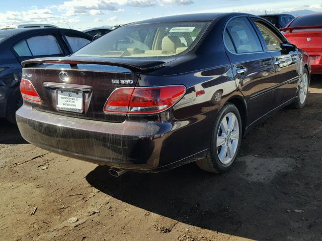 JTHBA30G455079976 - 2005 LEXUS ES 330 MAROON photo 4