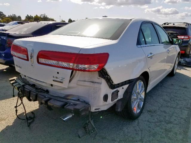 3LNDL2L36CR801820 - 2012 LINCOLN MKZ HYBRID WHITE photo 4