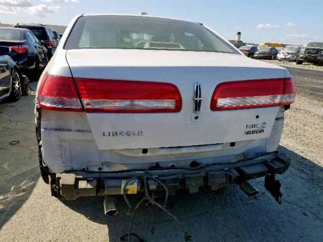 3LNDL2L36CR801820 - 2012 LINCOLN MKZ HYBRID WHITE photo 9