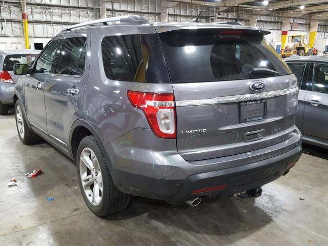 1FM5K7F83DGA08611 - 2013 FORD EXPLORER L CHARCOAL photo 3