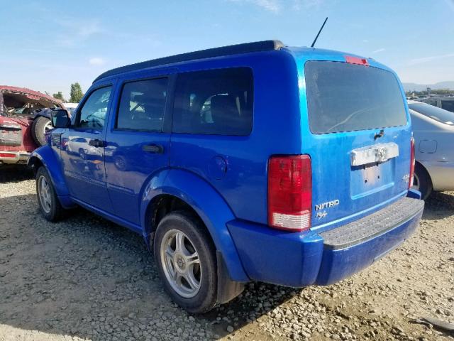 1D8GU58677W607224 - 2007 DODGE NITRO R/T BLUE photo 3