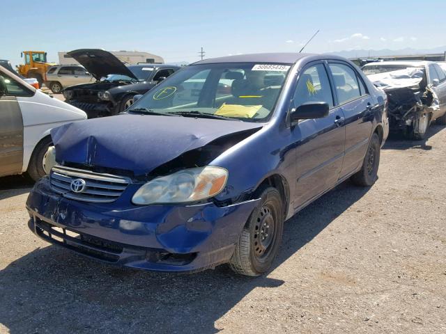 JTDBR32E730047264 - 2003 TOYOTA COROLLA CE BLUE photo 2